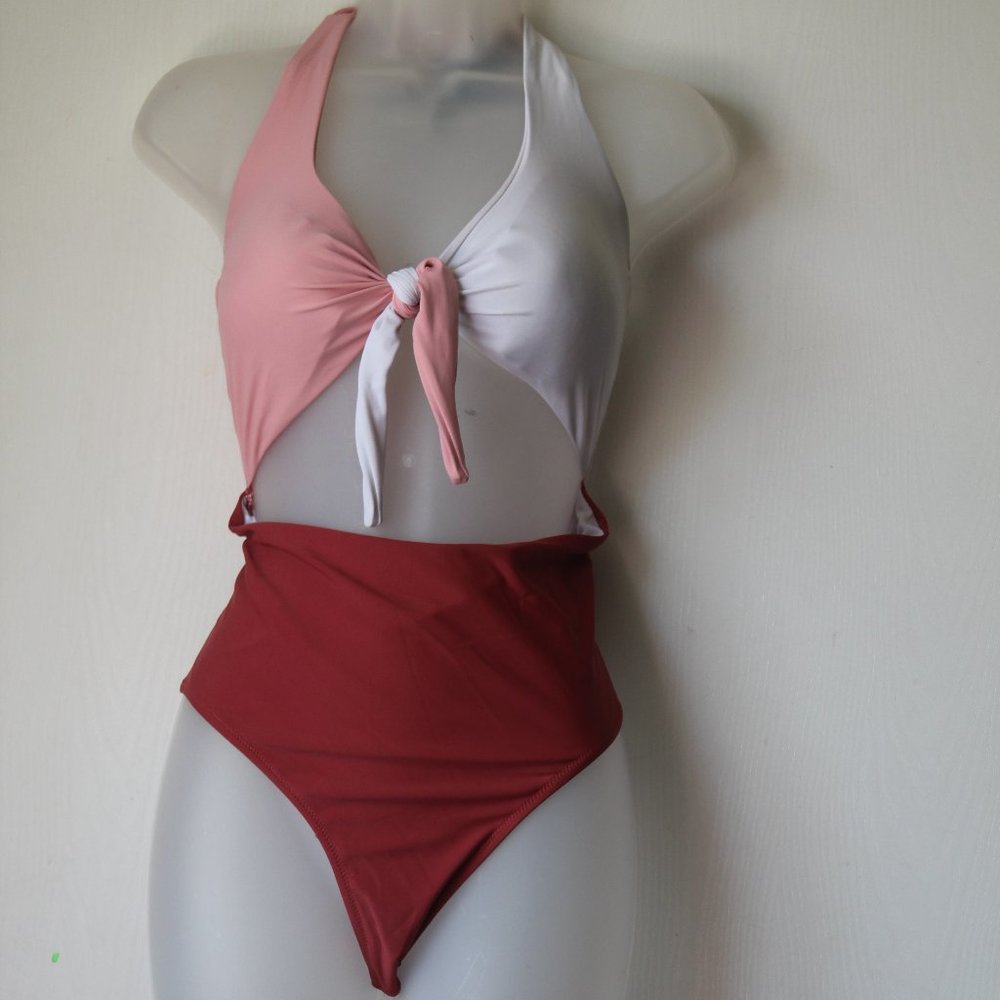 Pink and Burgundy Swimsuit